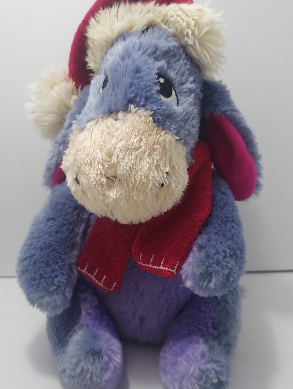Eeyore Plush Toy - Purple with Red Hat & Scarf - Disney store-Kids Toys